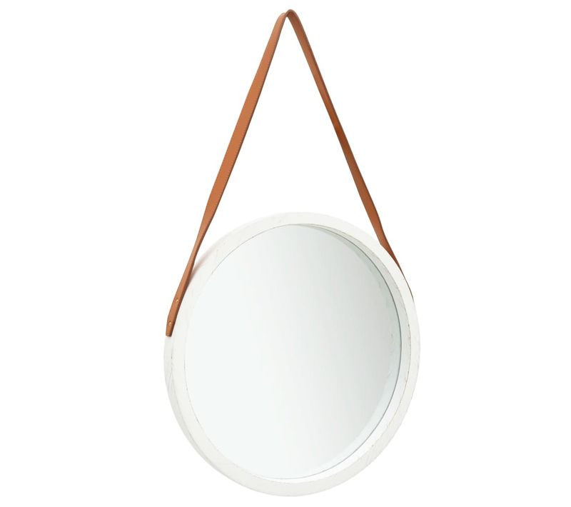 Miroir Mural Avec Sangle 50 Cm Blanc
