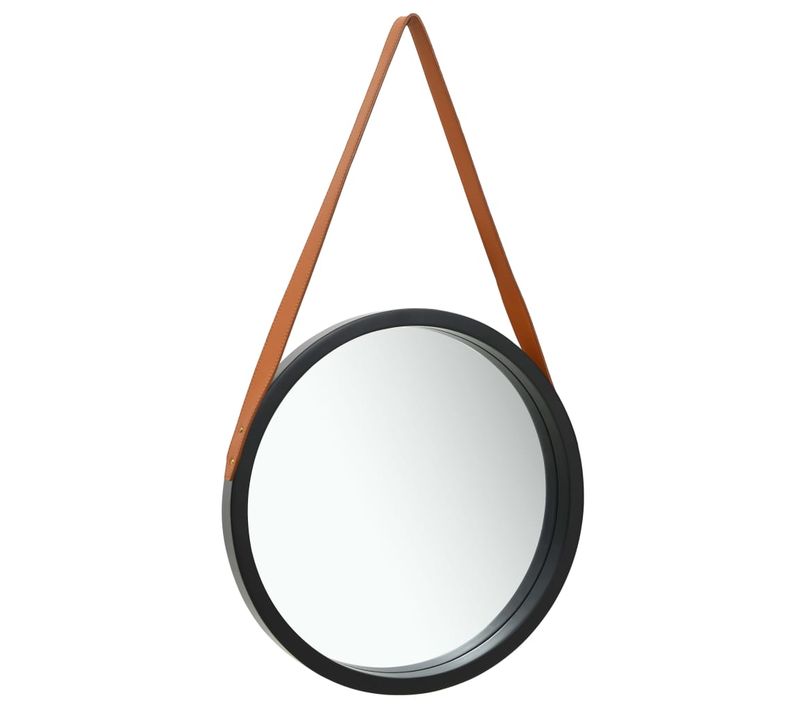 Miroir Mural Avec Sangle 50 Cm Noir