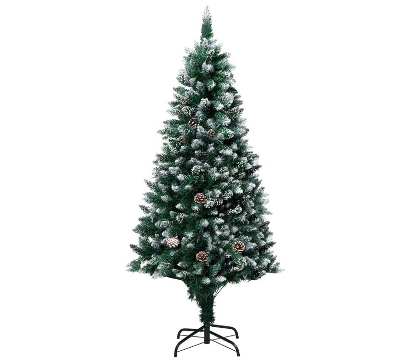Sapin De Noël Avec Pommes De Pin Et Neige Blanche 180 Cm