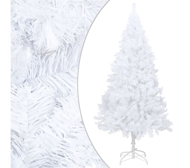 Arbre De Noël Artificiel Avec Branches Épaisses Blanc 180cm Pvc