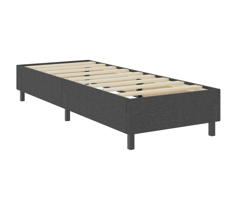 Sommier déco à Lattes Gris Foncé Tissu 100x200 Cm