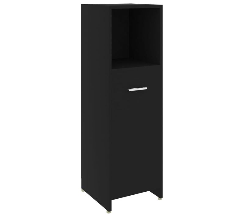 Armoire De Salle De Bain Noir 30x30x95 Cm Aggloméré
