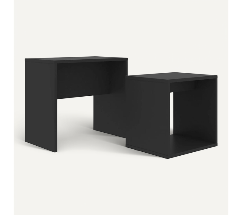 Ensemble De Table Basse Noir 48x30x45 Cm Bois Contreplaqué