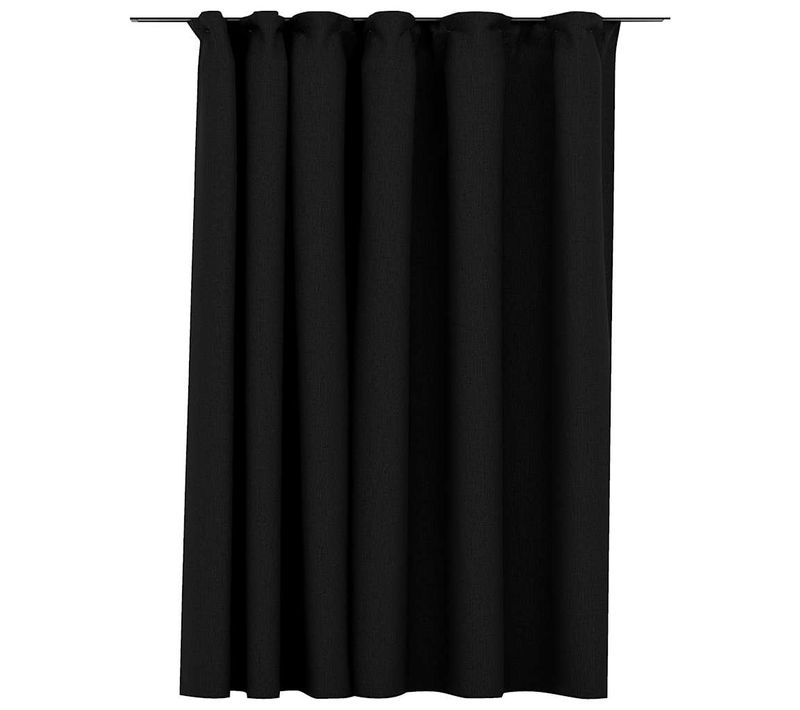 Rideau Occultant D'aspect De Lin Crochets Anthracite 290x245 Cm
