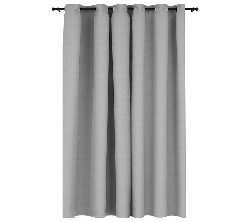 Rideau Occultant Aspect De Lin Avec Oeillets Gris 290x245 Cm