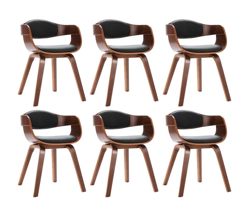 Chaises à Manger Lot De 6 Bois Courbé Et Simili
