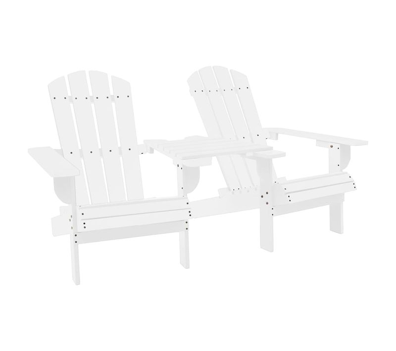 Chaises De Jardin Adirondack Avec Table Bois De Sapin Blanc