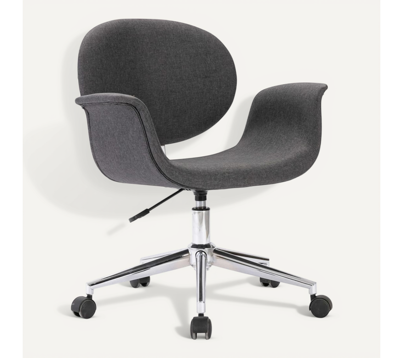 Chaise Pivotante De Bureau Gris Tissu