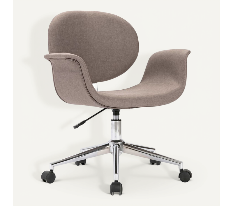 Chaise Pivotante De Bureau Taupe Tissu