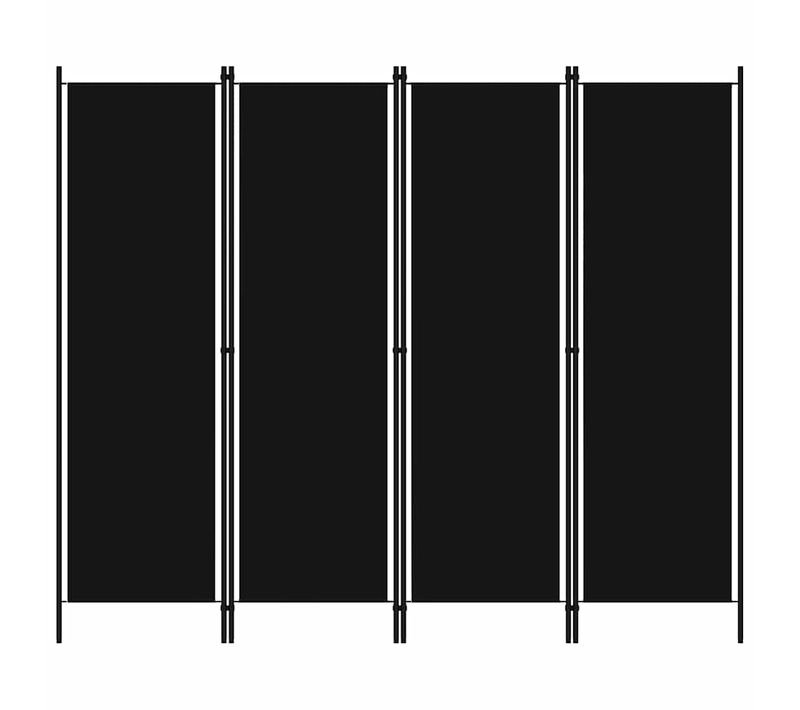 Cloison De Séparation 4 Panneaux Noir 200x180 Cm