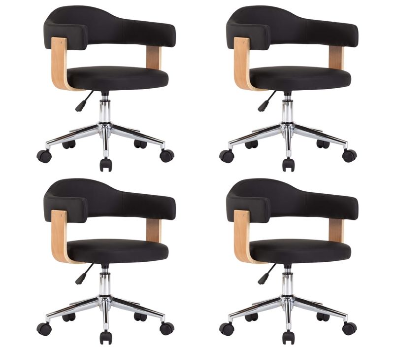 Chaises Pivotantes À Manger Lot De 4 Noir Simili