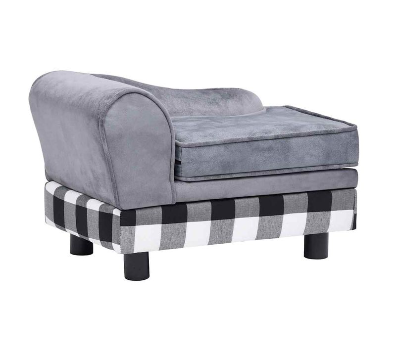 Canapé Pour Chien Gris 57x34x36 Cm Peluche