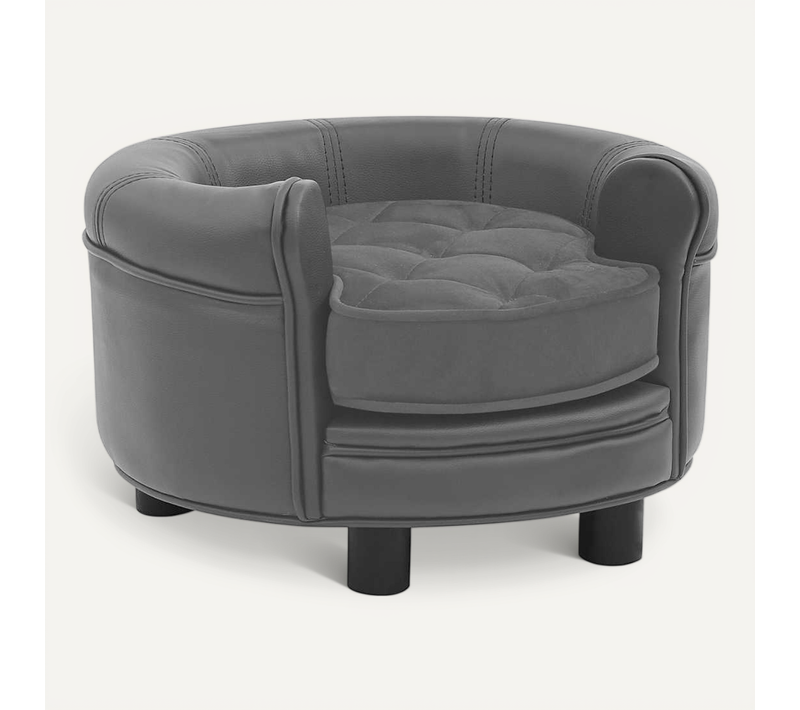 Canapé Pour Chien Gris 48x48x32 Cm Peluche Et Simili