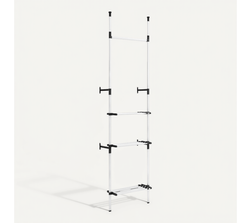 Système De Garde-robe Télescopique Barres Et étagère Aluminium