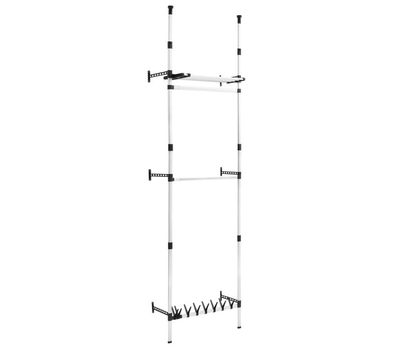 Système De Garde-robe Télescopique Barres Et Étagère Aluminium