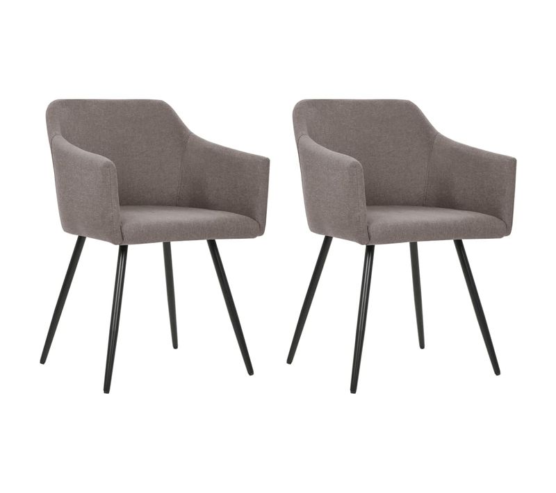 Chaises À Manger Lot De 2 Taupe Tissu