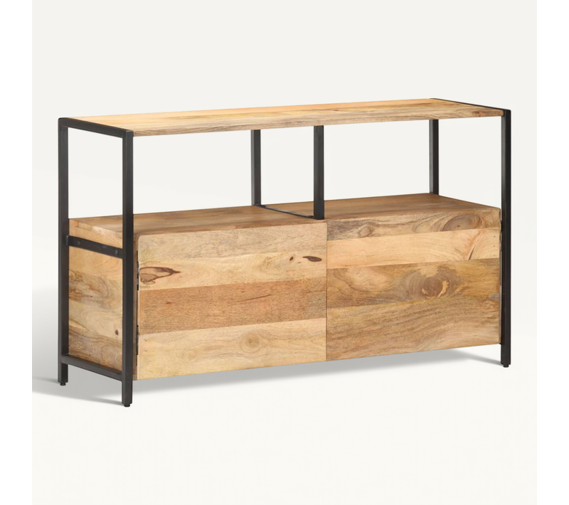 Buffet 110x35x65 Cm Bois De Manguier Massif