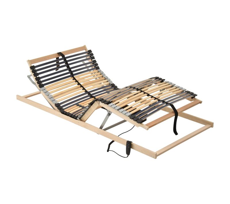 Sommier À Lattes électrique Avec 42 Lattes 7 Zones 80x200 Cm Fermeté Ajustable