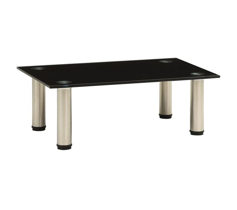Meuble TV 40 X 35 X 17 Cm En Verre Trempé Noir, Table Minimaliste Moderne