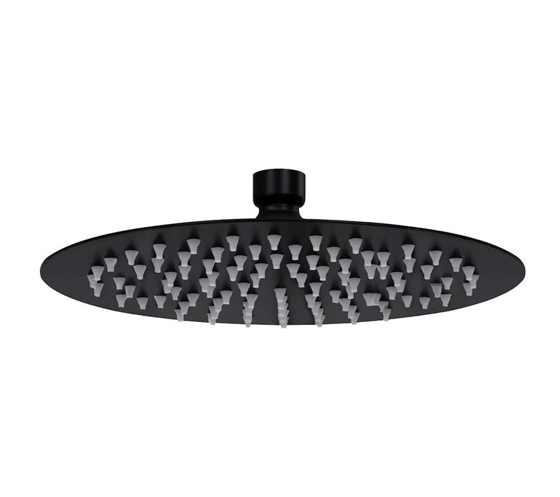 Pomme De Douche Pluie Acier Inoxydable 20 Cm Ronde Noir