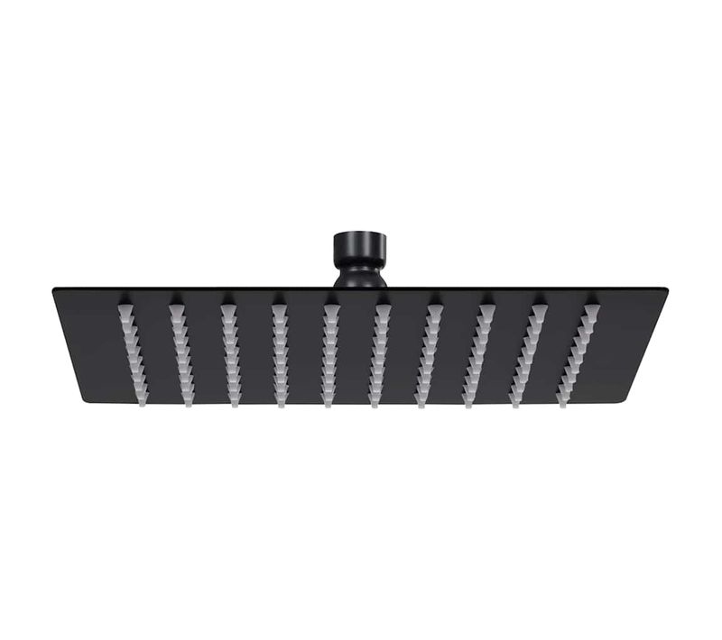 Pomme De Douche Pluie Acier Inoxydable 20x20 Cm Carrée Noir