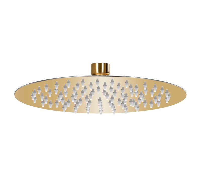 Pomme De Douche Pluie Acier Inoxydable 20 Cm Ronde Doré