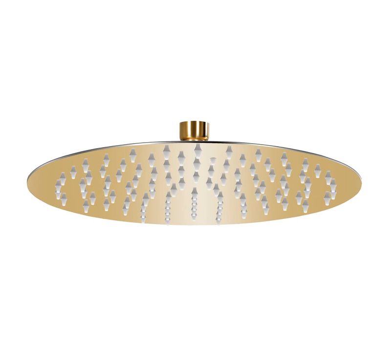 Pomme De Douche Pluie Acier Inoxydable 25 Cm Ronde Doré