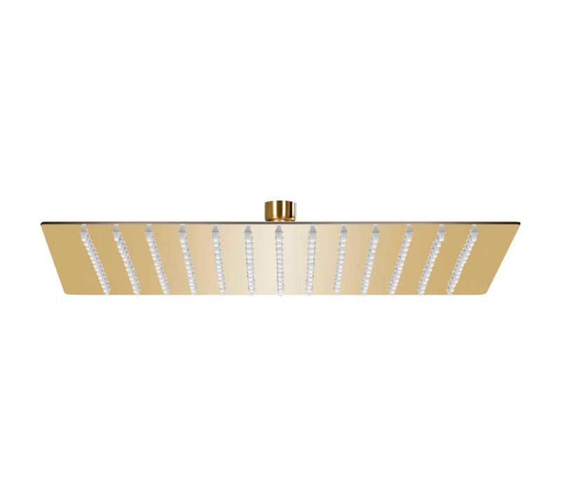 Pomme De Douche Pluie Acier Inoxydable 30x30 Cm Carrée Doré