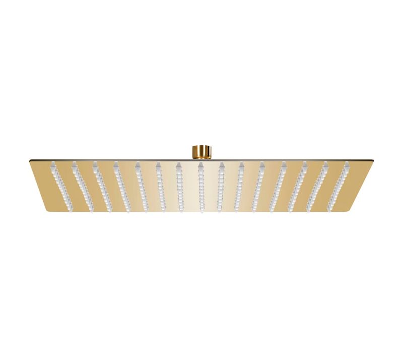 Pomme De Douche Pluie Acier Inoxydable 40x40 Cm Carrée Doré