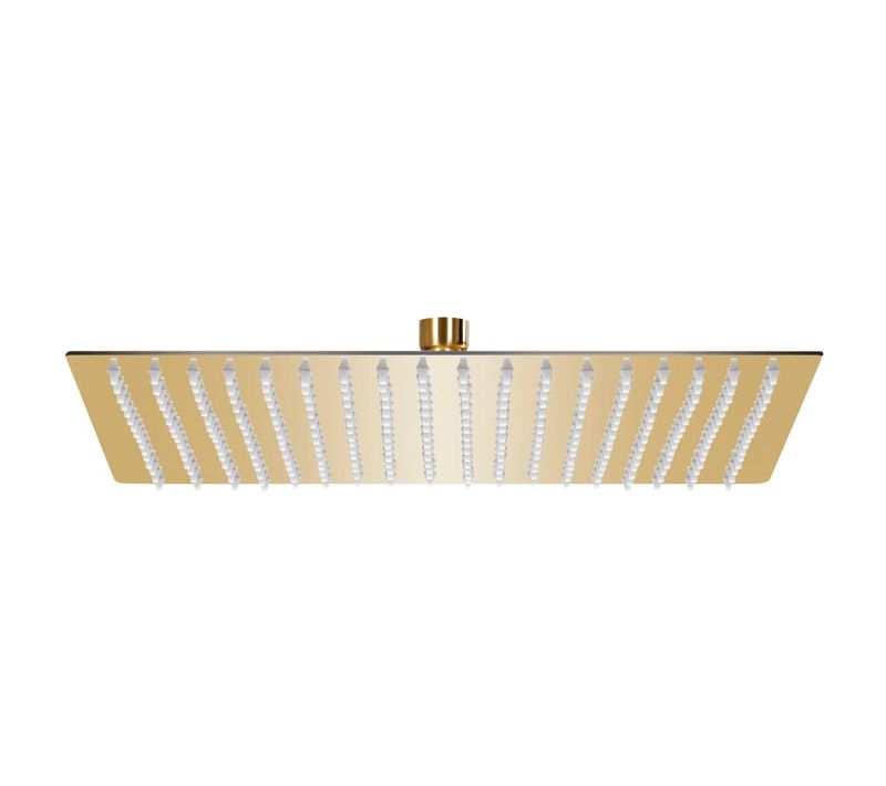 Pomme De Douche Pluie Acier Inoxydable 50x50 Cm Carrée Doré