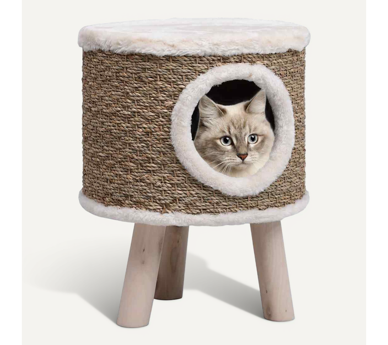 Maison Pour Chat Avec Pieds En Bois 41 Cm Herbiers Marins