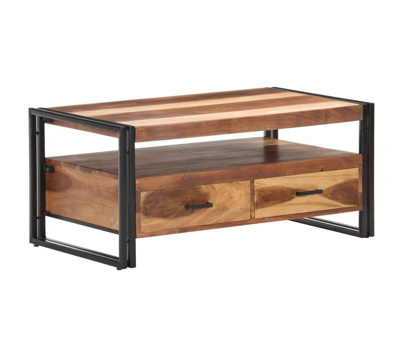Table Basse 100x55x45 Cm Bois D'acacia Massif