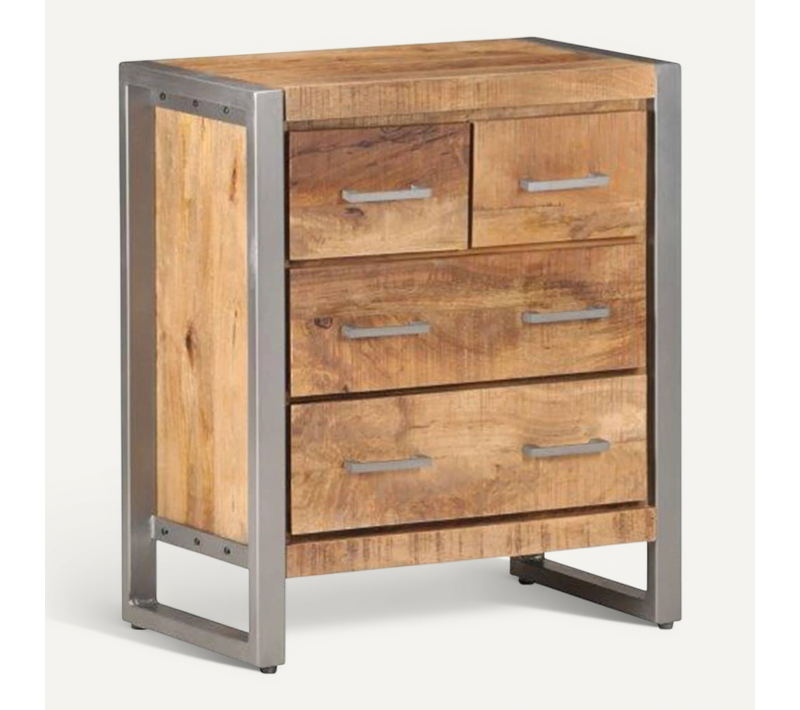 Buffet 60x35x70 Cm Bois De Manguier Brut