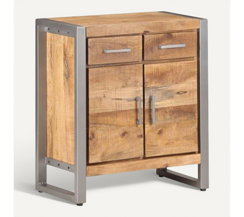 Buffet 60x35x72 Cm Bois De Manguier Brut