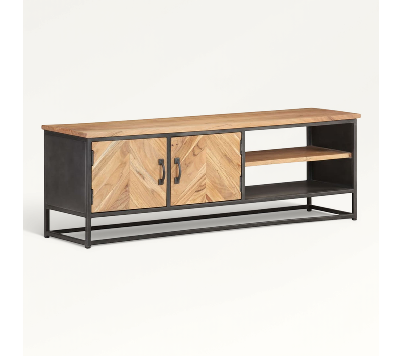 Meuble TV 120x30x40 Cm Bois D'acacia Massif