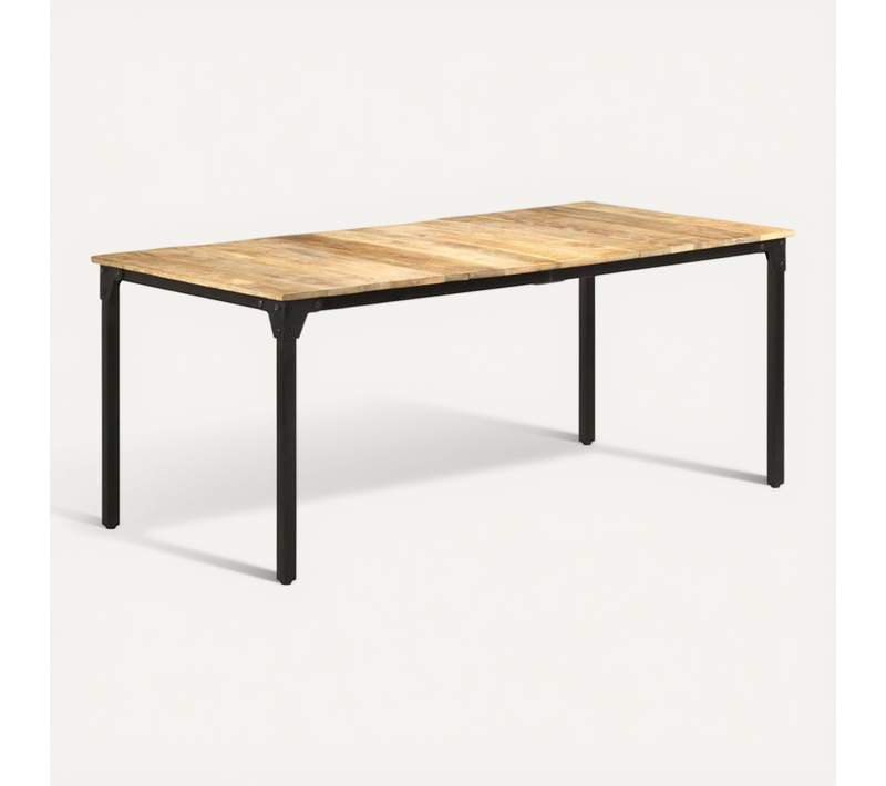 Table À Manger 180x90x76 Cm Bois De Manguier Brut