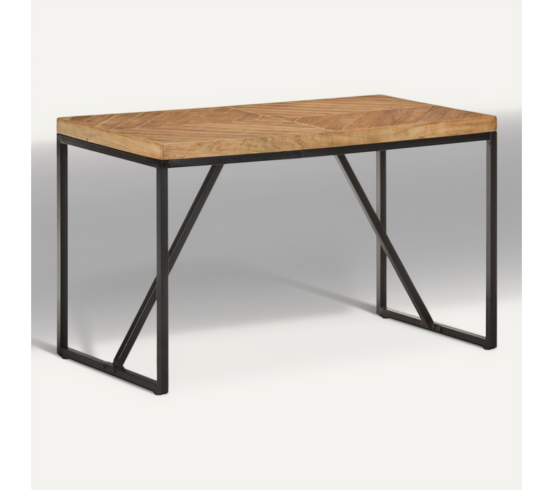 Table À Manger 120x60x76 Cm Bois Massif D'acacia Et De Manguier