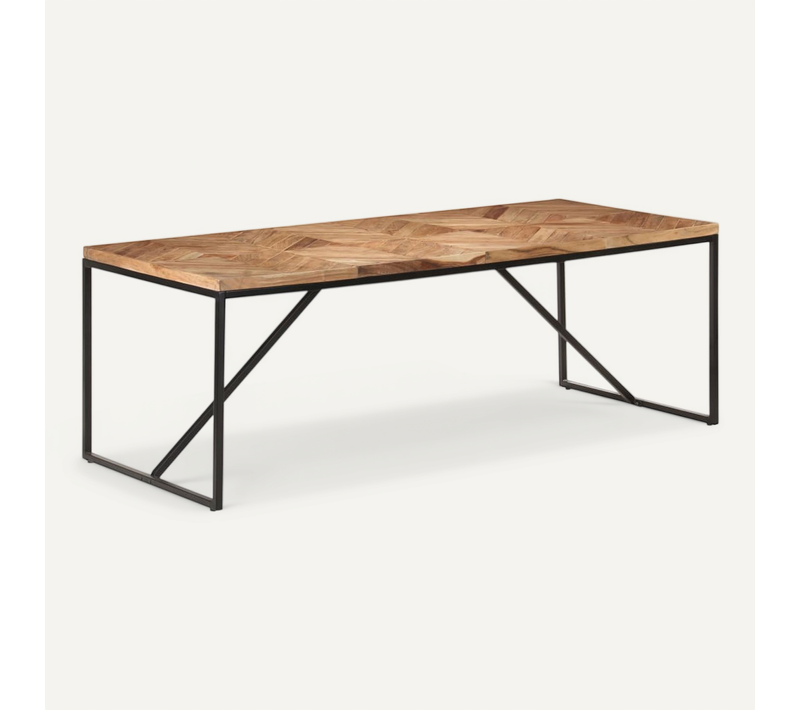 Table À Dîner 200x90x76 Cm Bois Massif D'acacia Et De Manguier