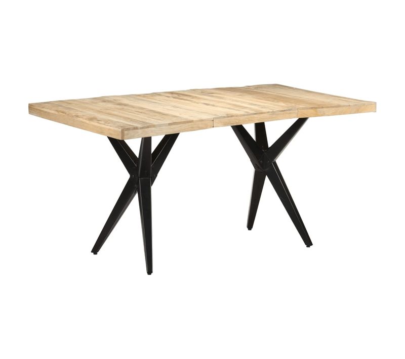 Table De Salle À Manger 160x80x76 Cm Bois De Manguier Brut