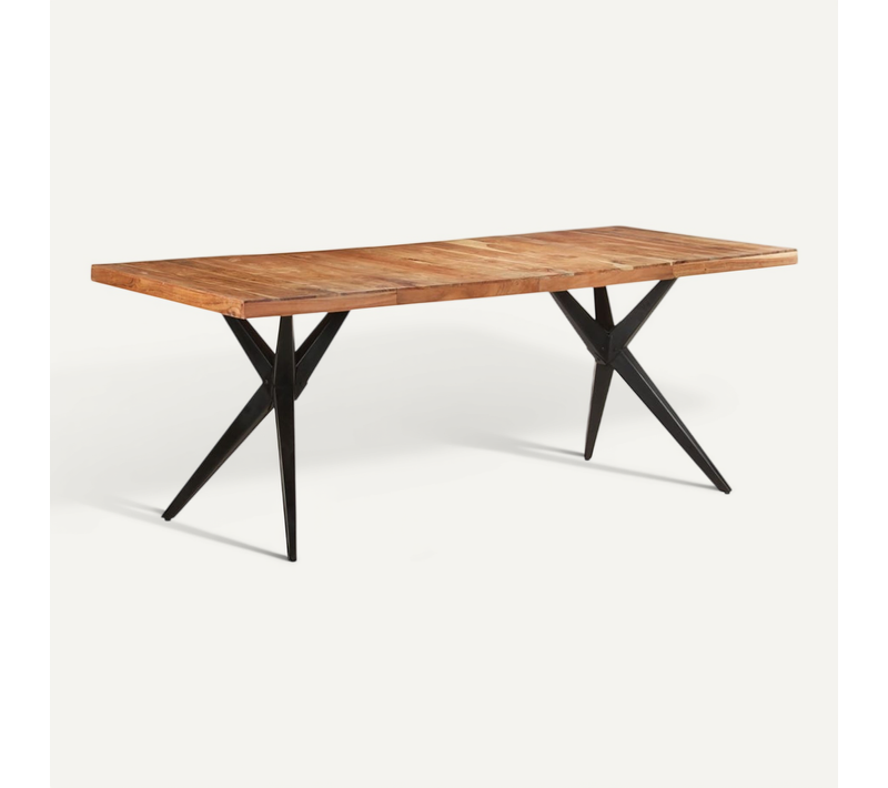 Table De Salle à Manger 200x90x76 Cm Bois D'acacia Massif
