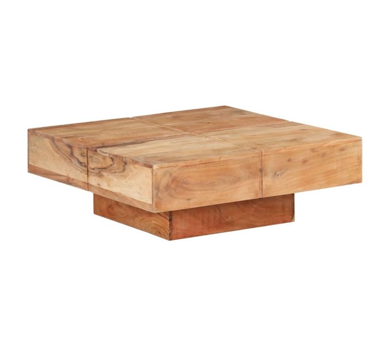 Table Basse 80x80x28 Cm Bois D'acacia Massif