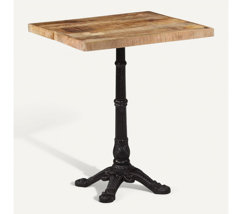 Table De Bistro 60x60x77 Cm Bois De Manguier Brut