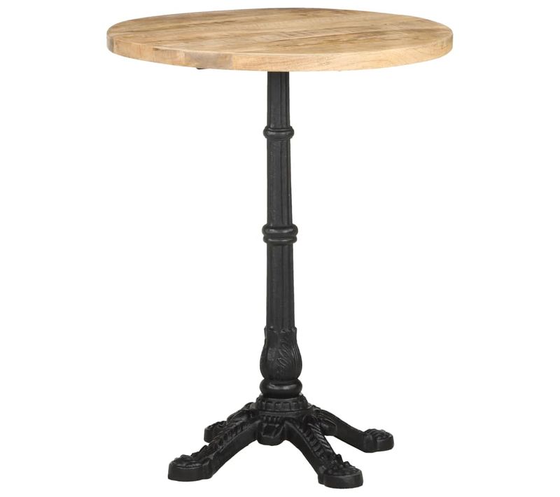 Table De Bistro Ø60x76 Cm Bois De Manguier Brut