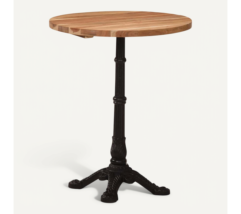 Table De Bistro D.60x76 Cm Bois D'acacia Massif