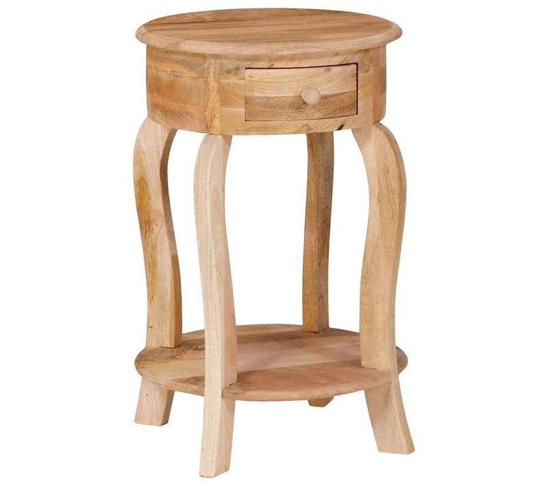 Table D'appoint 37x37x61 Cm Bois De Manguier Massif