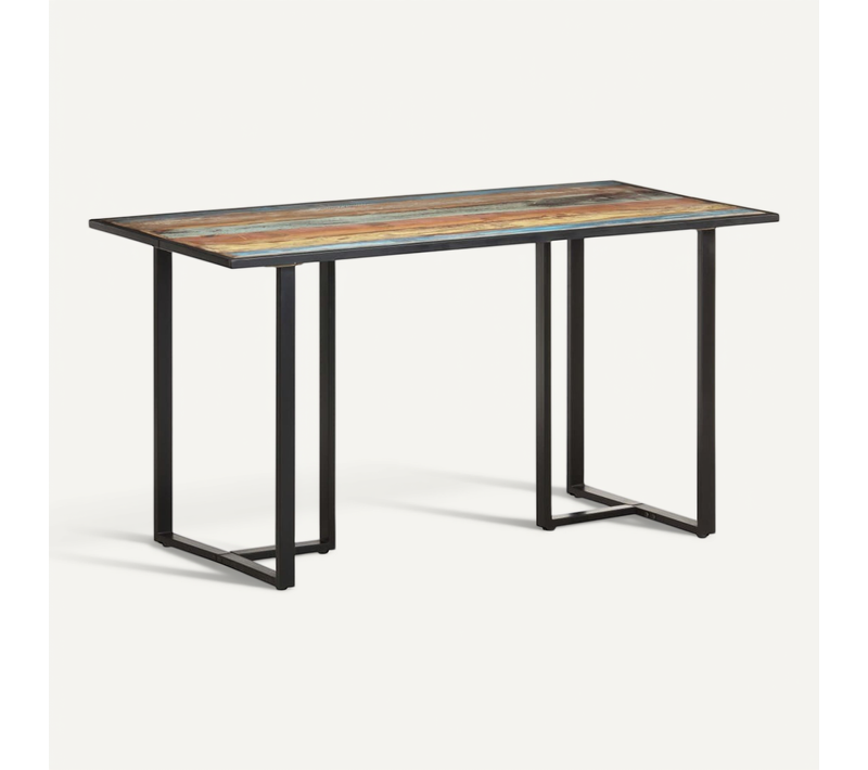 Table De Salle à Manger 140 Cm Bois De Récupération Massif