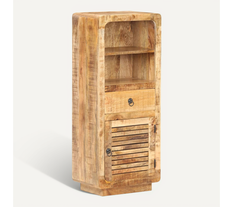 Buffet 45x32x110 Cm Bois De Manguier Brut
