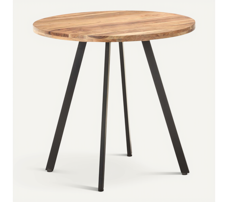 Table De Salle À Manger 80 Cm Bois D'acacia Solide