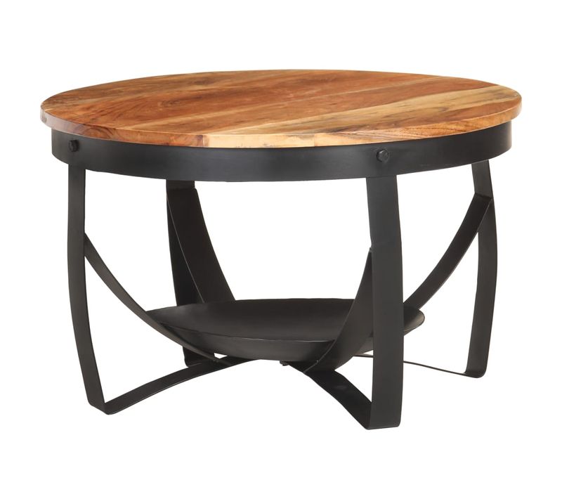 Table Basse Ø68x43 Cm Bois D'acacia Solide