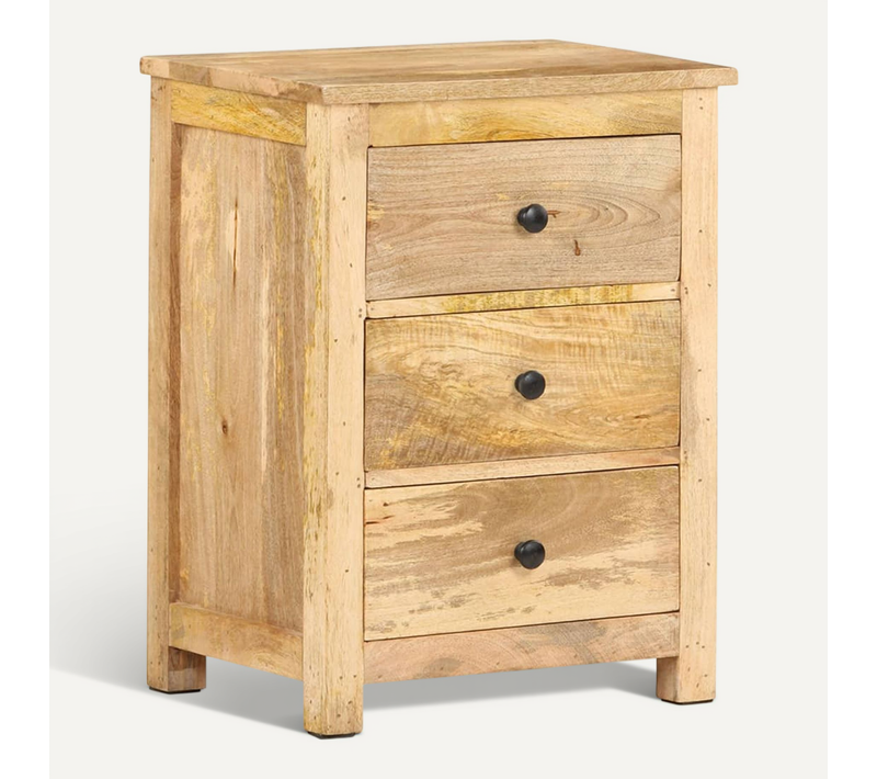 Table De Chevet 45x35x60 Cm Bois De Manguier Massif